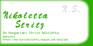 nikoletta stritz business card